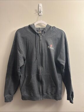 Gildan Women's Dark Gray Zip-Up Hoodie